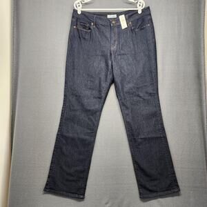 Ann Taylor Loft Jeans Womens 32 14 Dark Wash Curvy Straight Denim Classic New